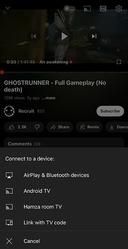 Connecting to a Chromecast device