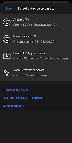 Choosing your Chromecast device on Web Video Cast