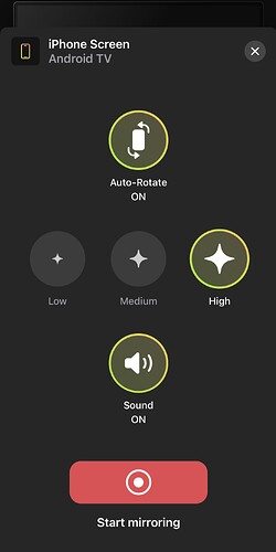 Screen Mirroring Options