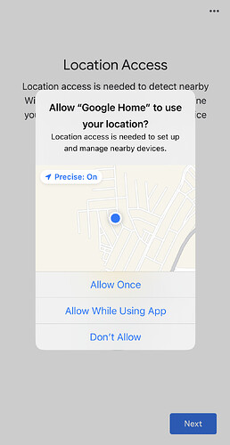 Giving Google Home permission to use your location